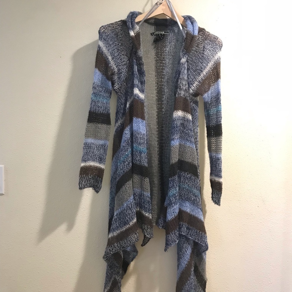 Love stitch S cardigan open waterfall light knit